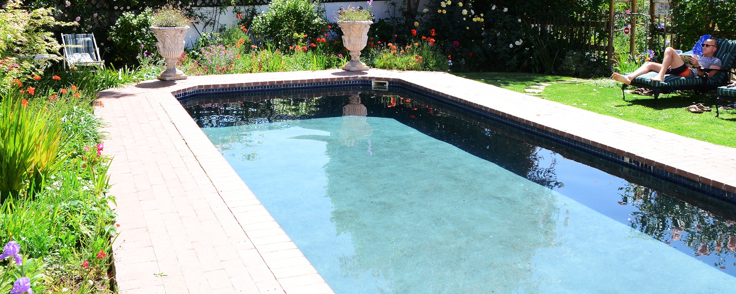 Swim, outdoor pool, garden, sun